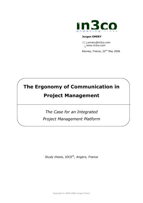 Paper: “The Ergonomy of Communication in Project Management”